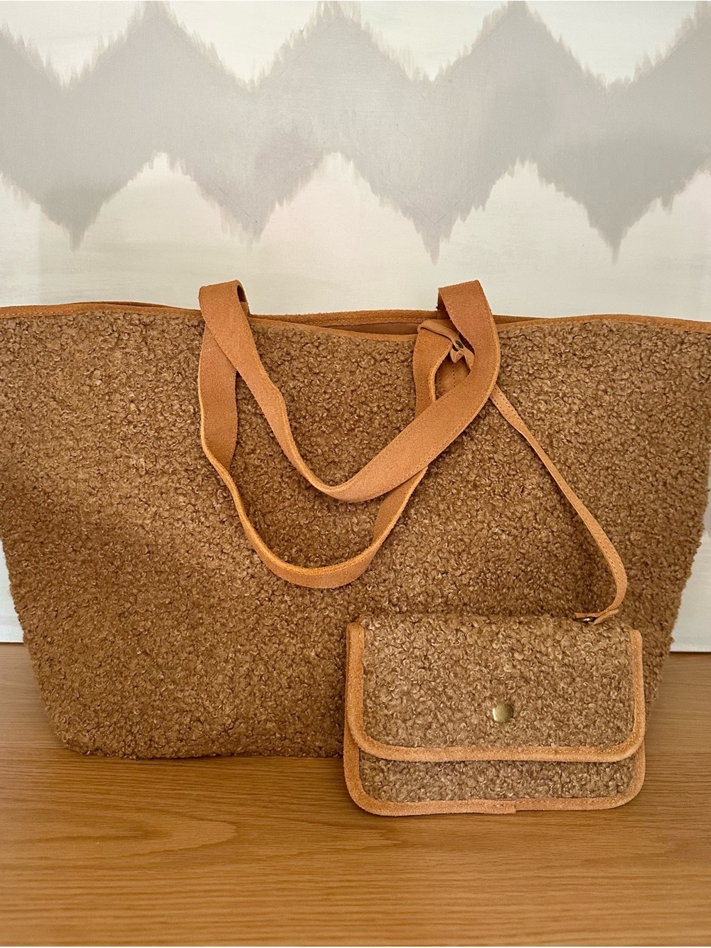 Pottery Barn Faux Fur Tote Bag, Cozy Teddy Sherpa Bag